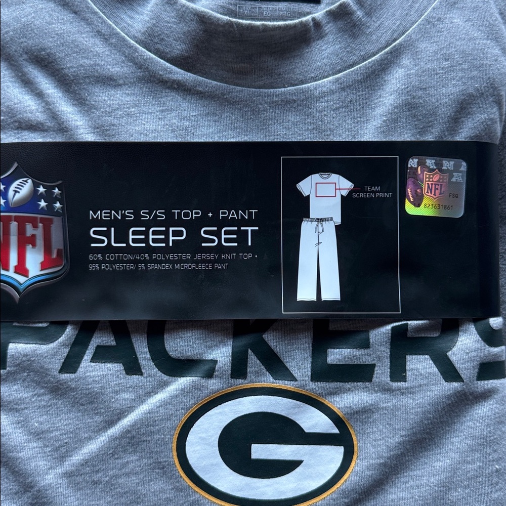 Men’s NFL Green Bay Sleep Set Pajamas - Picture 3 of 4